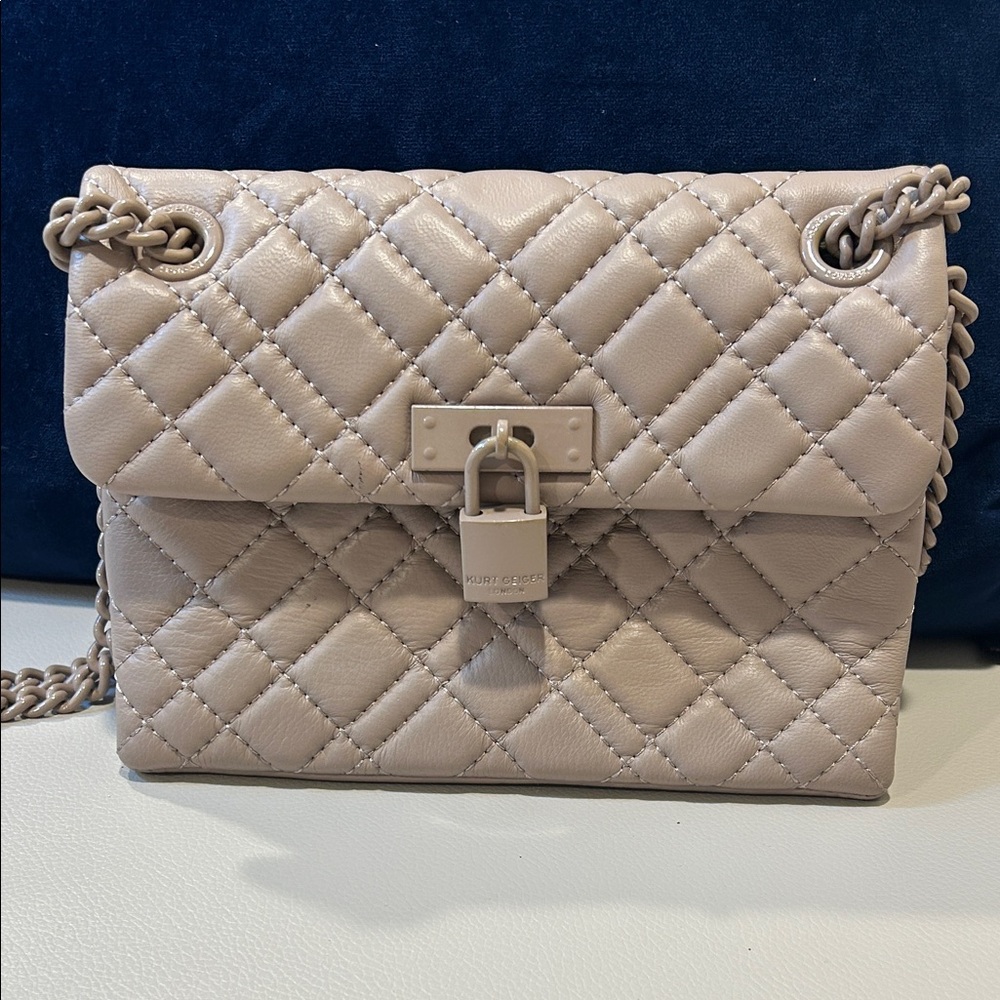 Kurt Geiger Quilted Crossbody Bag in Taupe